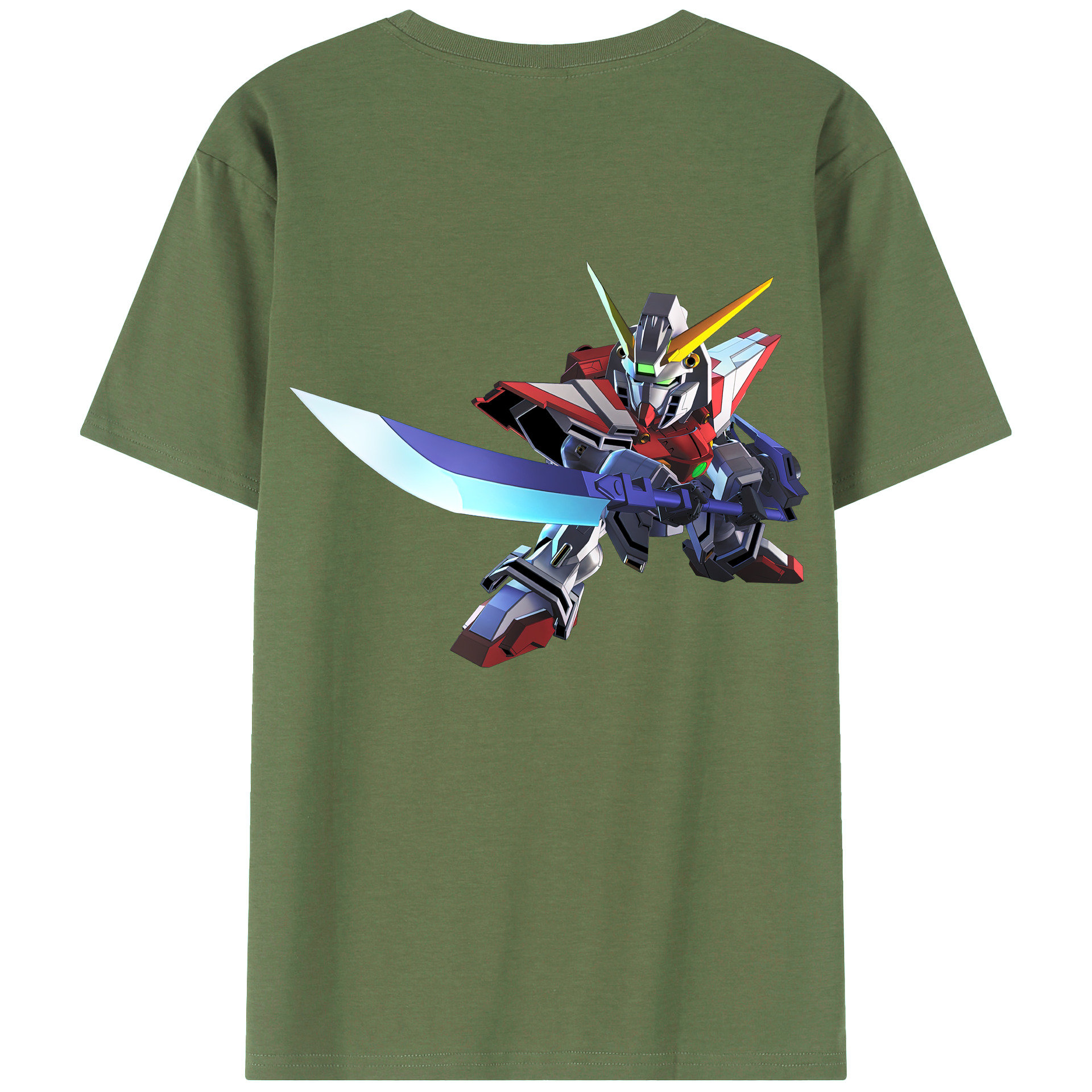（画像用） 機動戦士ガンダム Mobile Suit Gundam 綿100％ メンズ半袖Tシャツ（バックプリント） 通気性